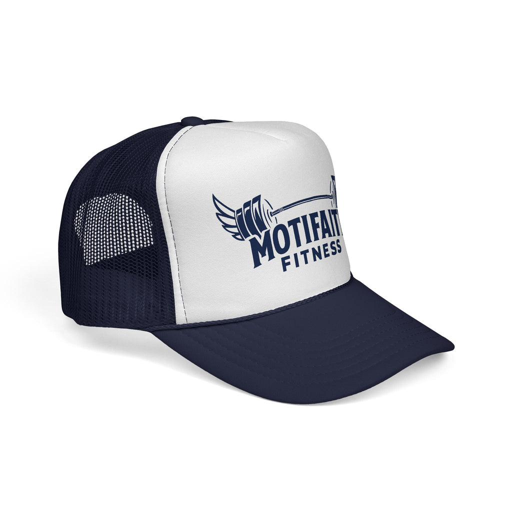 Motifaith Fitness Trucker Hat - Winged Barbell Athletic Cap