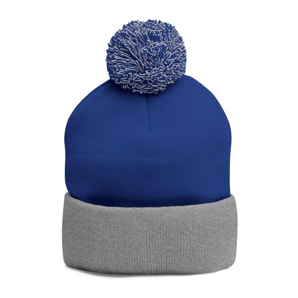 Embroidered Pom-Pom Beanie — Motifit Fitness Logo Cuffed Knit Hat