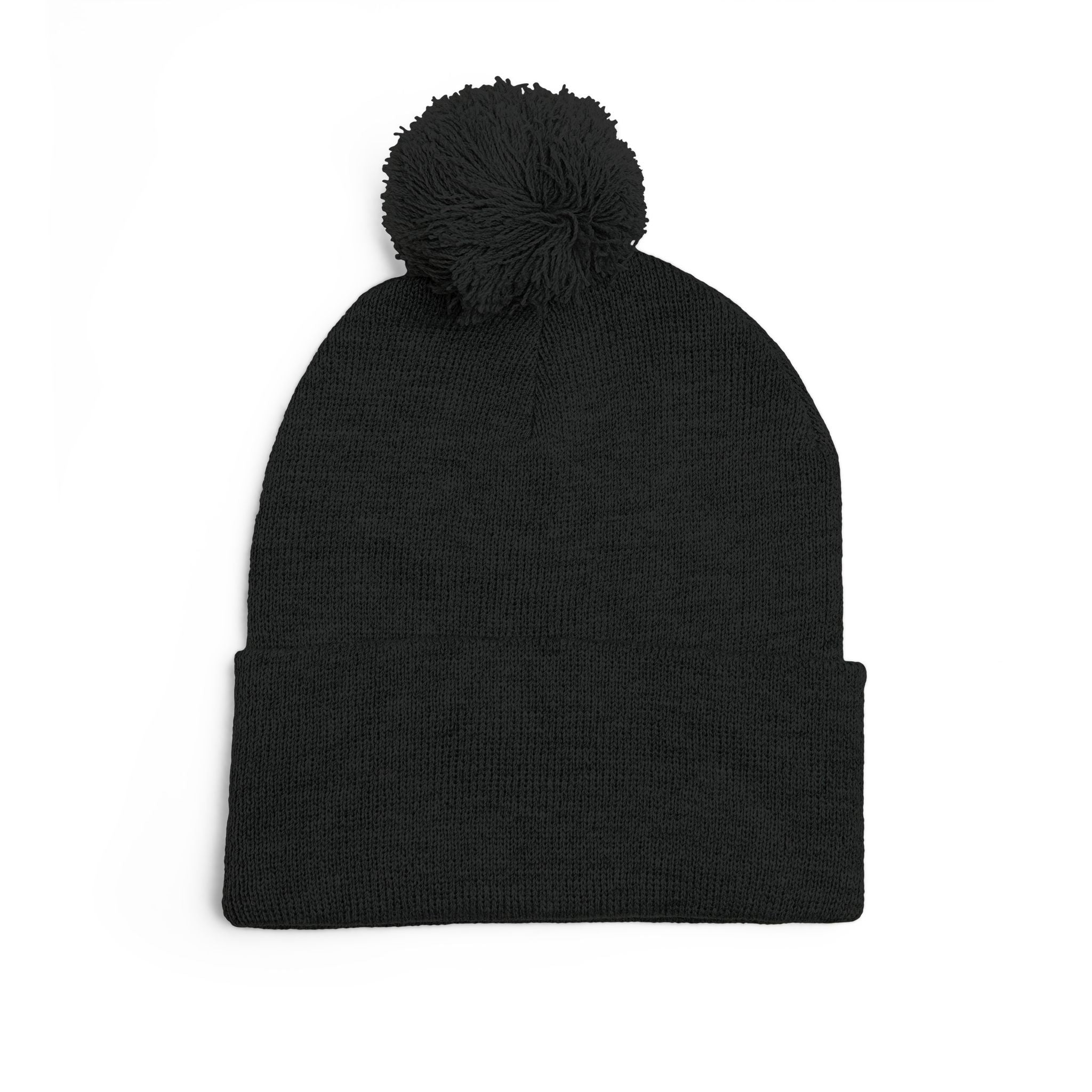 Embroidered Pom-Pom Beanie — Motifit Fitness Logo Cuffed Knit Hat