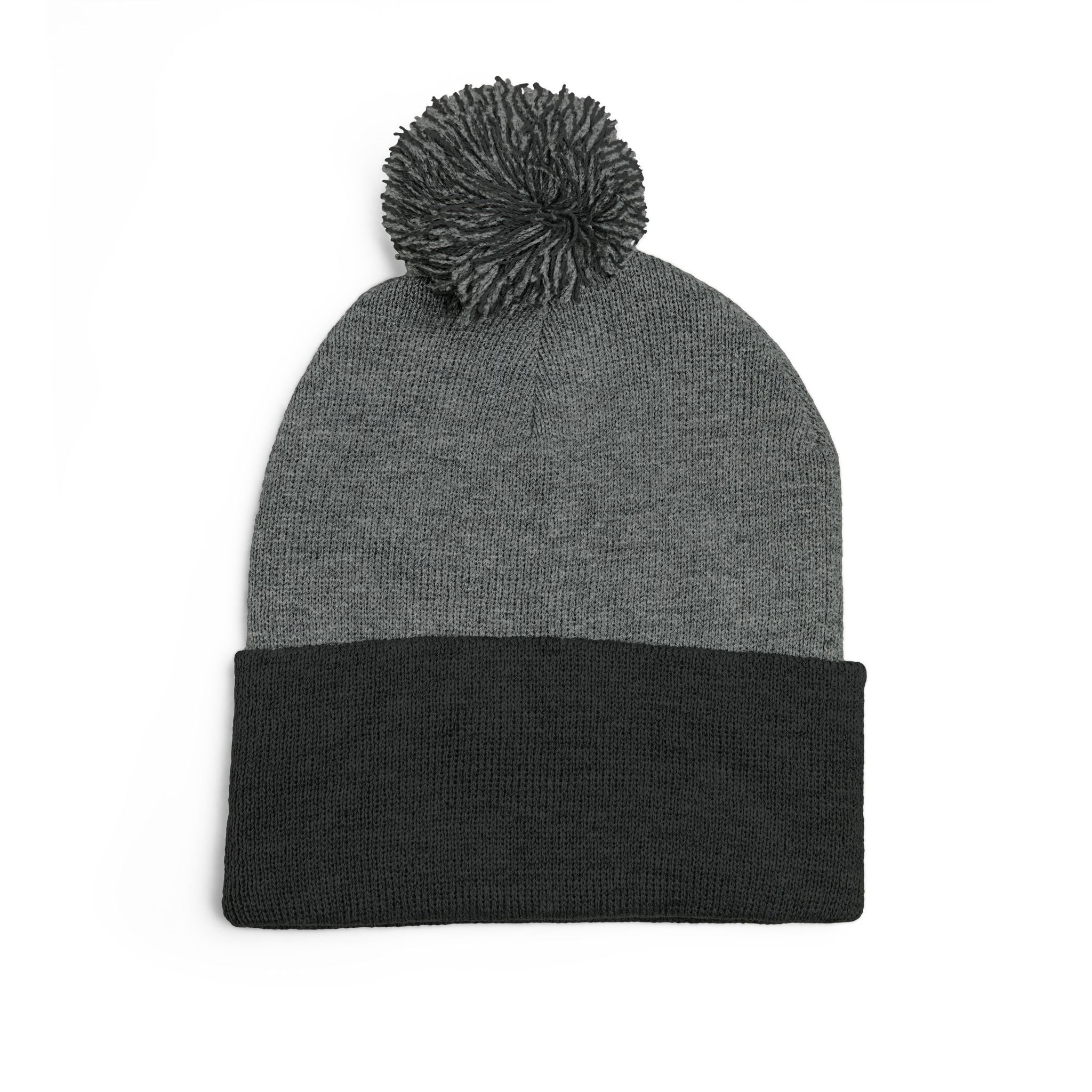 Embroidered Pom-Pom Beanie — Motifit Fitness Logo Cuffed Knit Hat