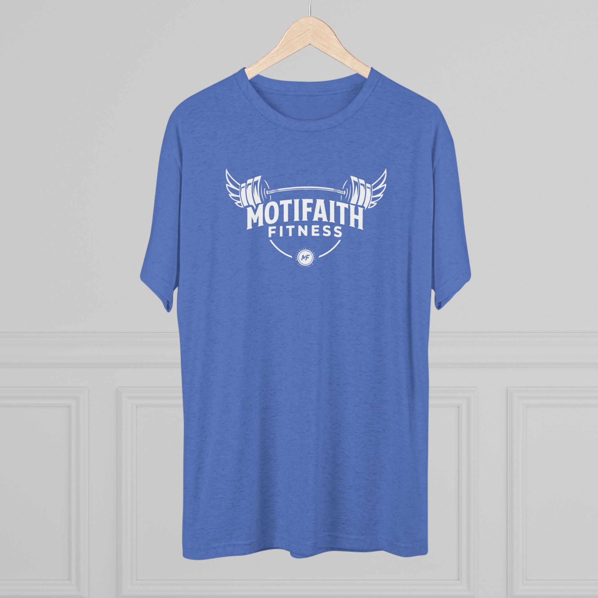 Motifaith Fitness T-Shirt — Barbell Wings Gym Tee