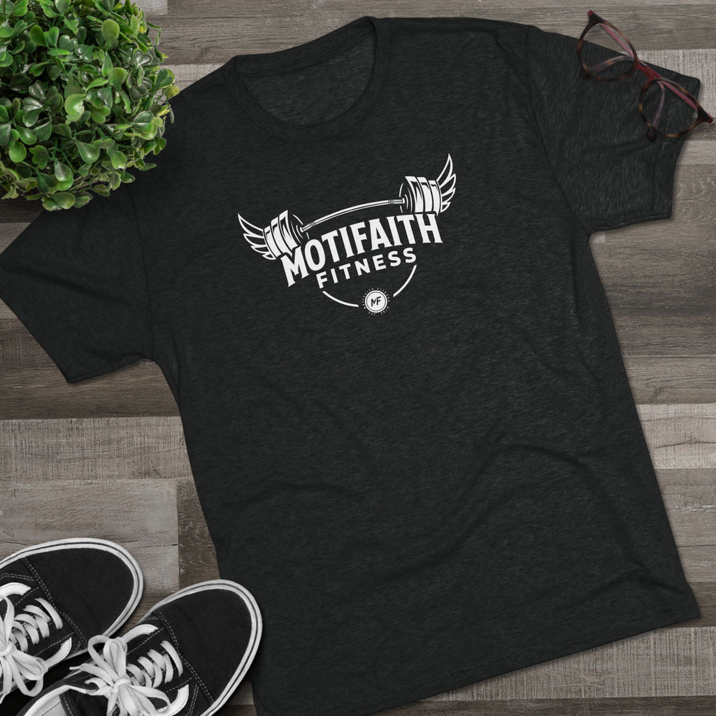 Motifaith Fitness T-Shirt — Barbell Wings Gym Tee