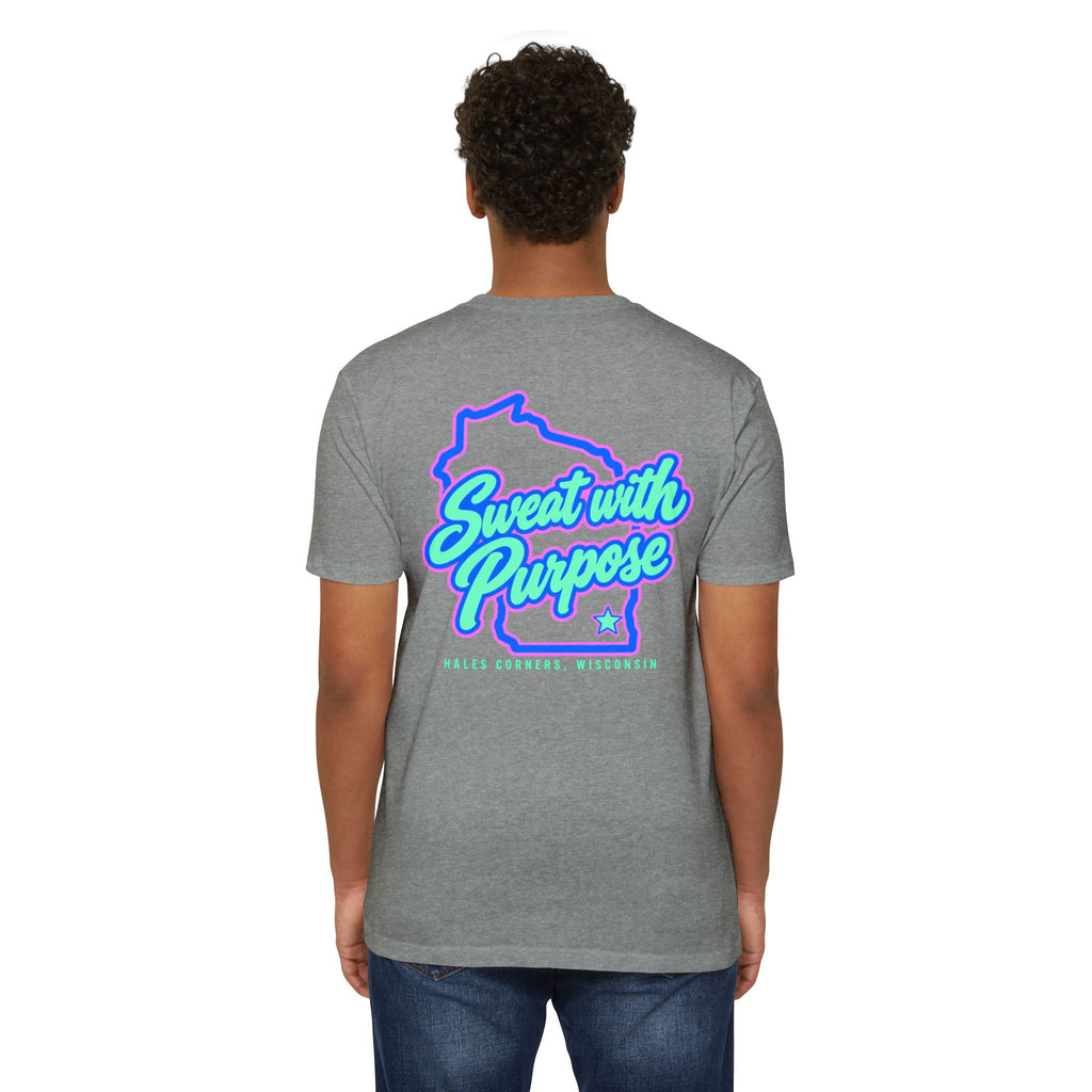 Sweat with Purpose T-Shirt — Motifath Fitness Tee (Make Change, Wisconsin)