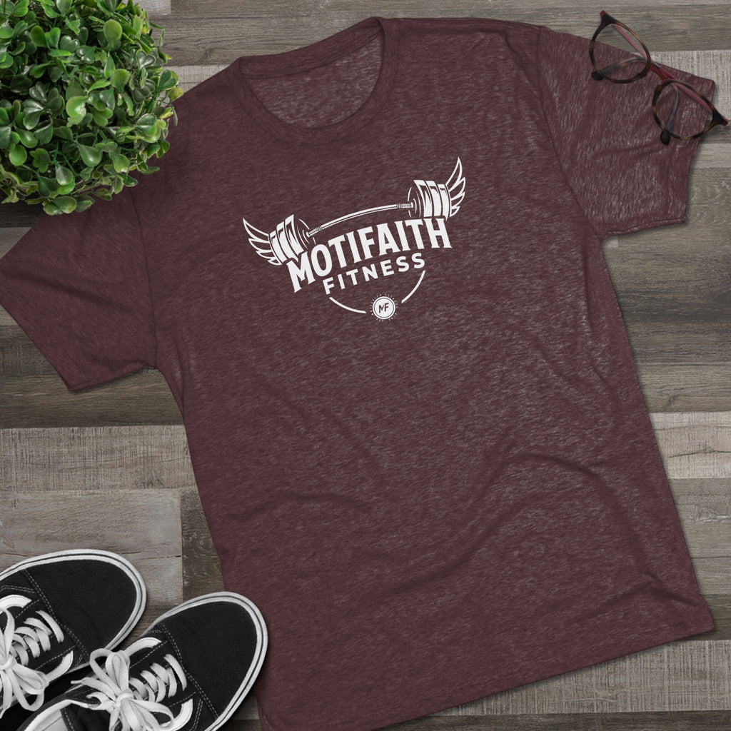 Motifaith Fitness T-Shirt — Barbell Wings Gym Tee