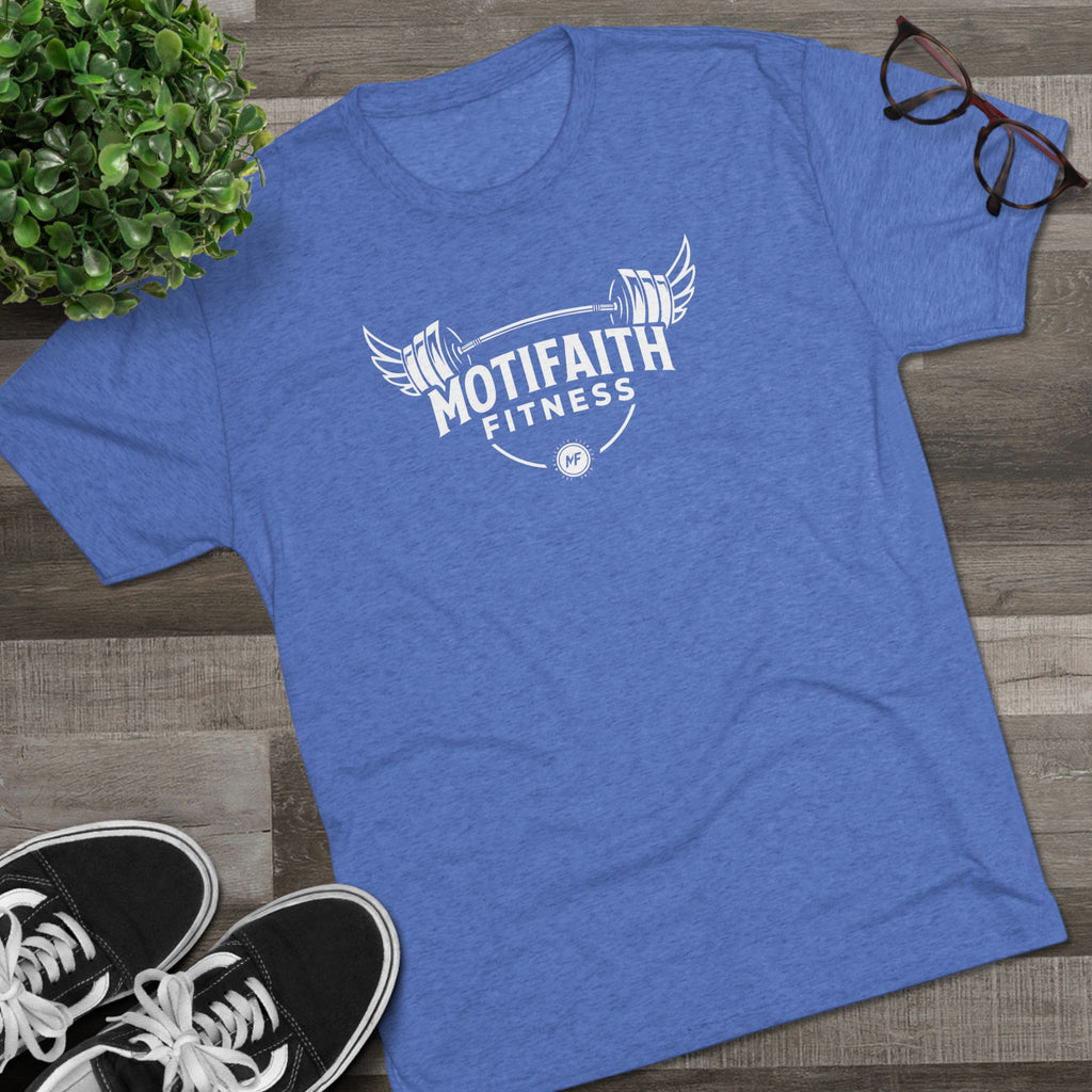 Motifaith Fitness T-Shirt — Barbell Wings Gym Tee