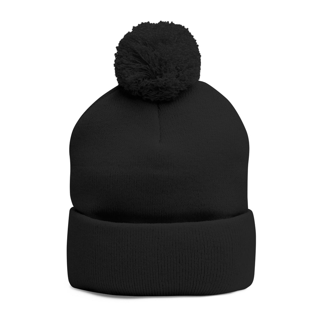 Embroidered Pom-Pom Beanie — Motifit Fitness Logo Cuffed Knit Hat