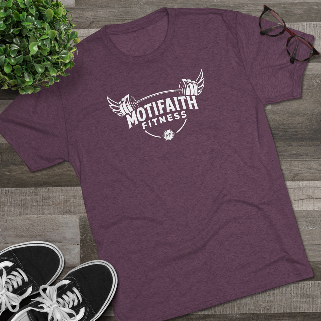 Motifaith Fitness T-Shirt — Barbell Wings Gym Tee