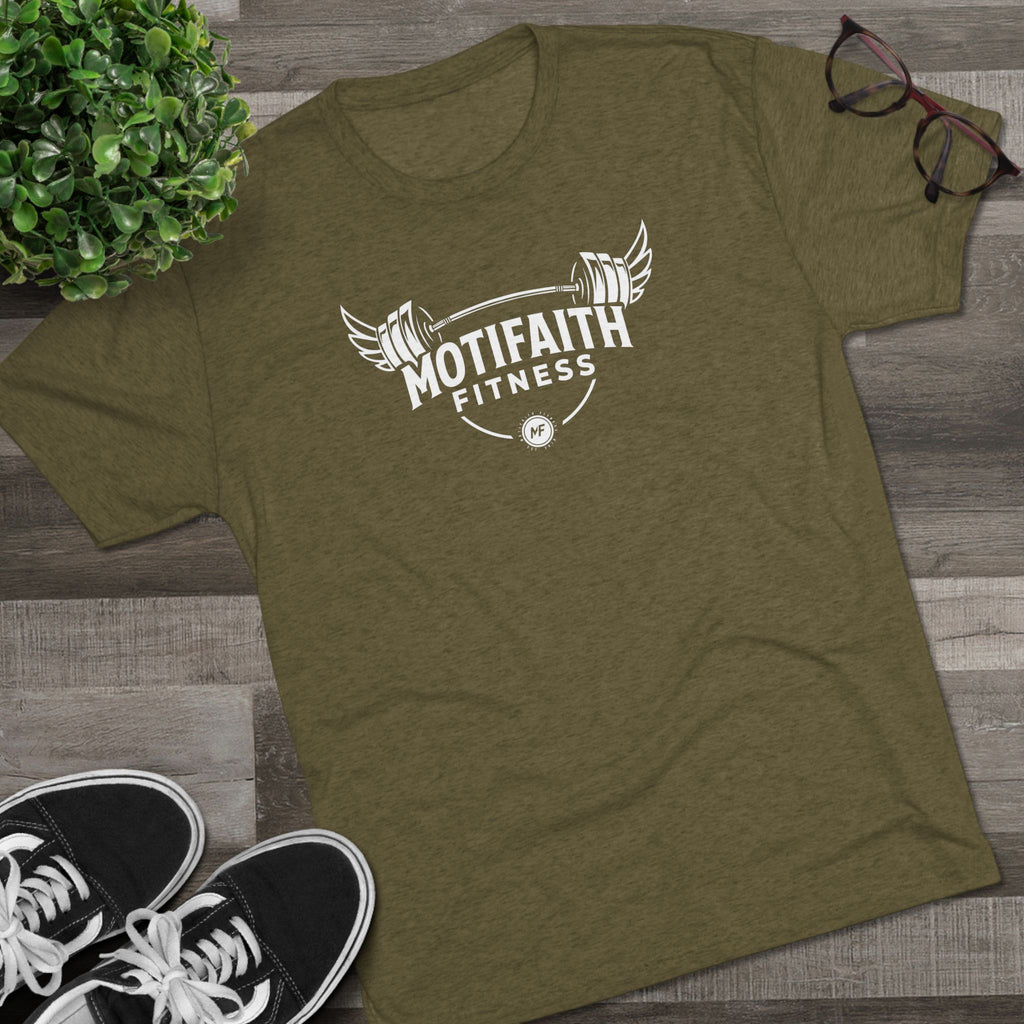 Motifaith Fitness T-Shirt — Barbell Wings Gym Tee