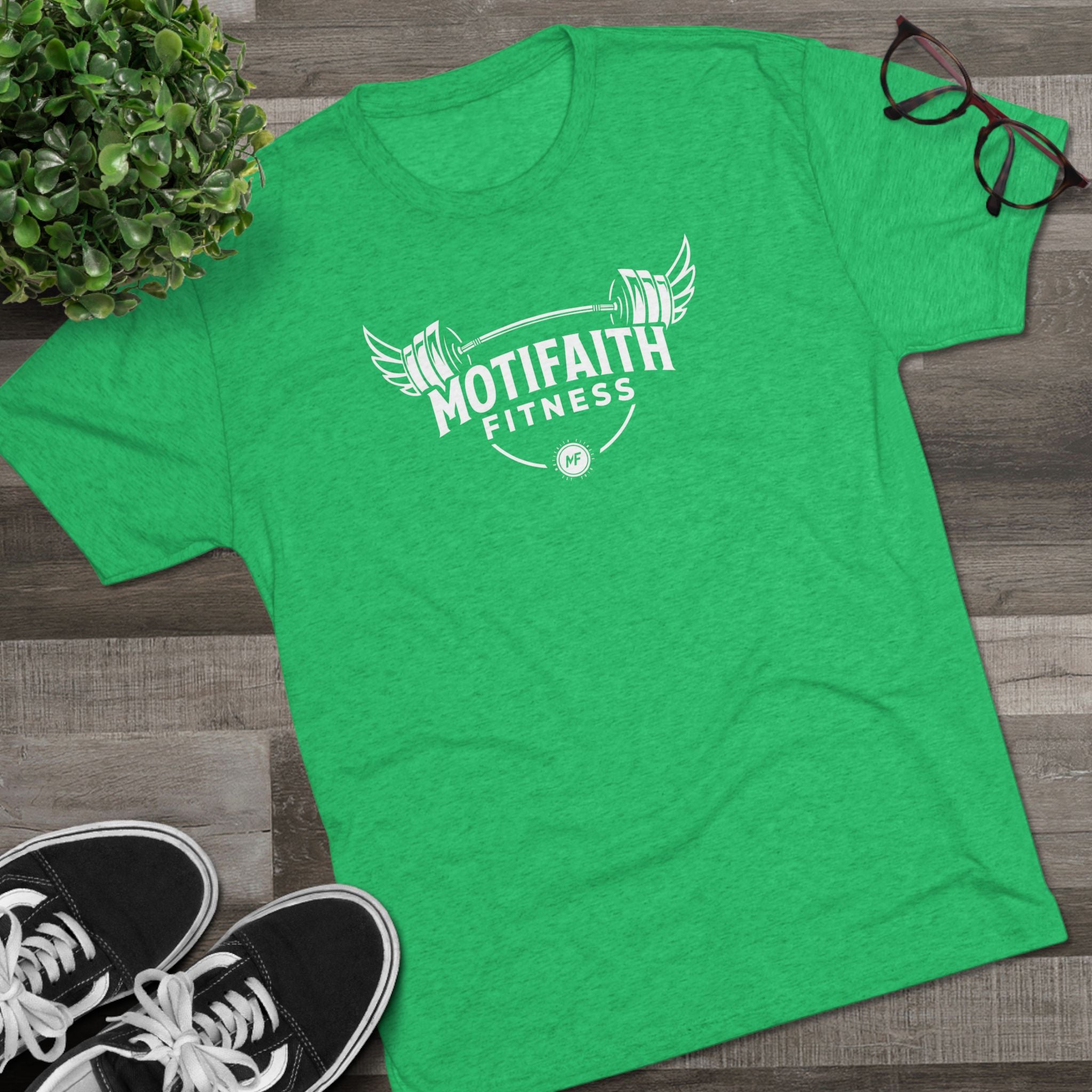 Motifaith Fitness T-Shirt — Barbell Wings Gym Tee