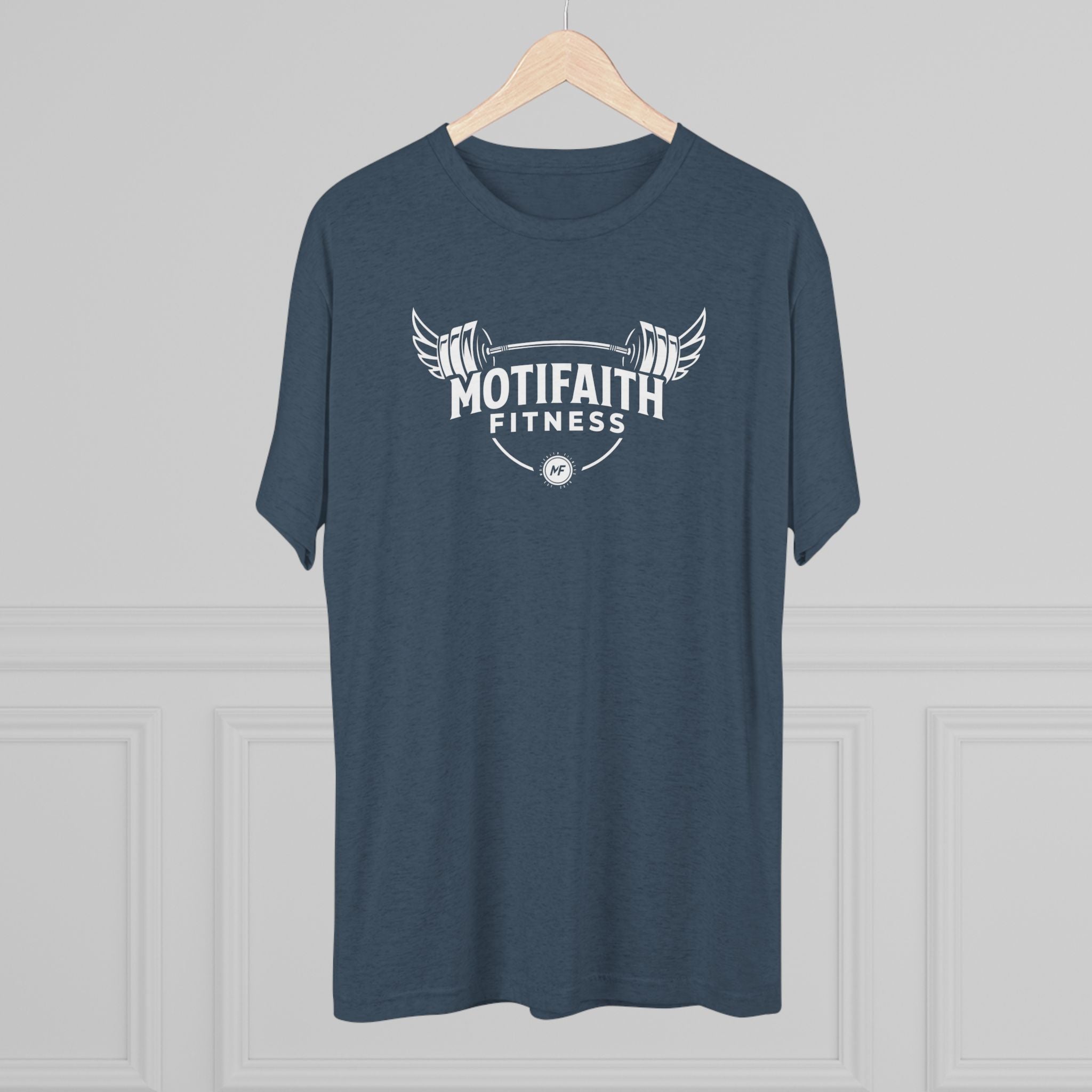 Motifaith Fitness T-Shirt — Barbell Wings Gym Tee