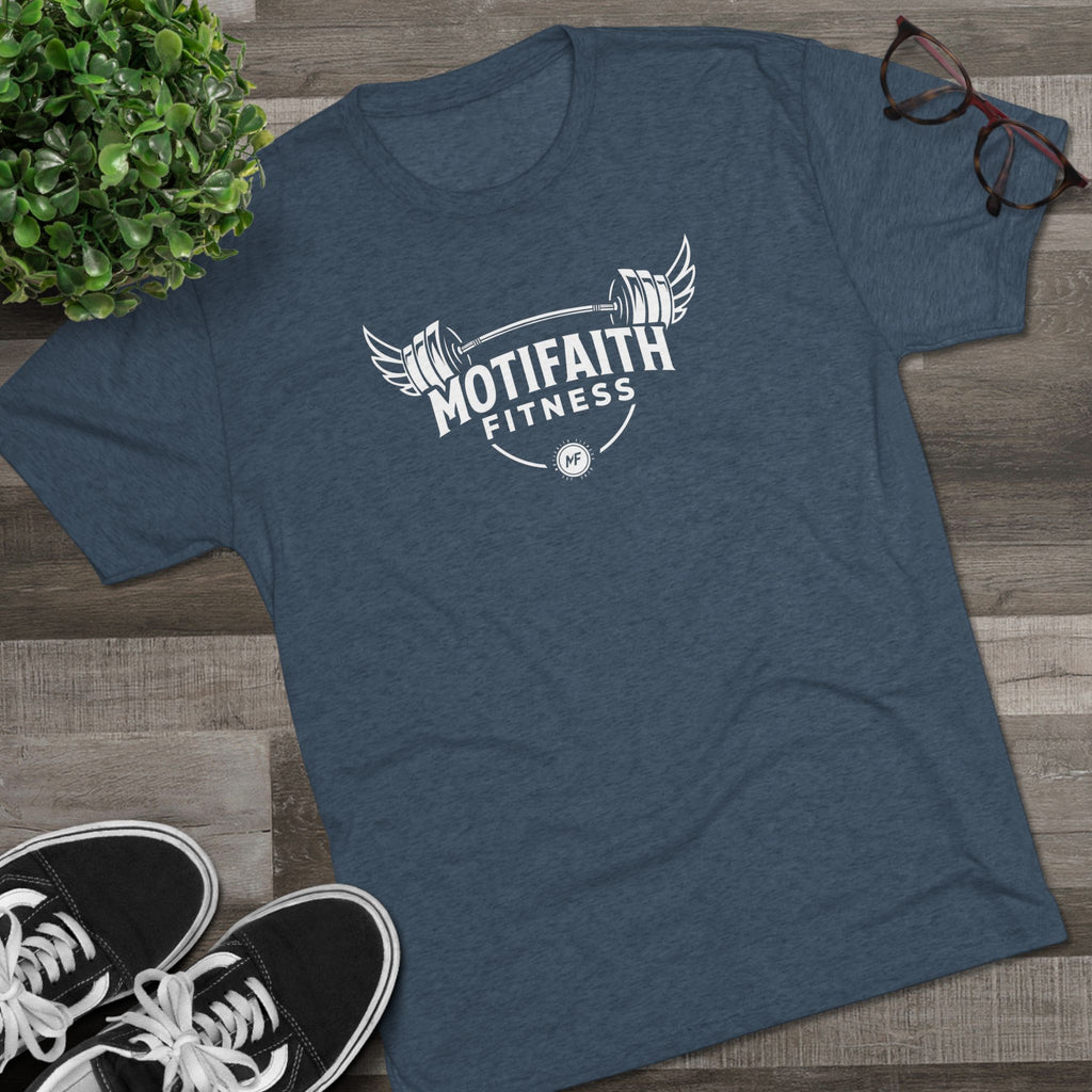 Motifaith Fitness T-Shirt — Barbell Wings Gym Tee