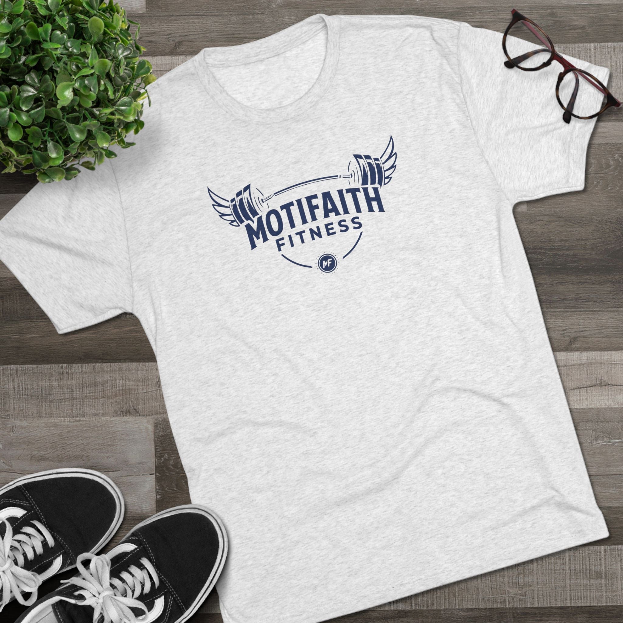 Motifaith Fitness T-Shirt — Barbell Wings Gym Tee