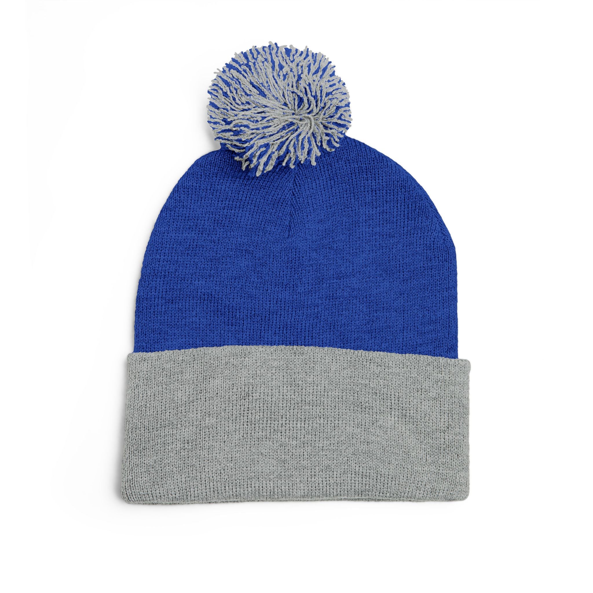 Embroidered Pom-Pom Beanie — Motifit Fitness Logo Cuffed Knit Hat