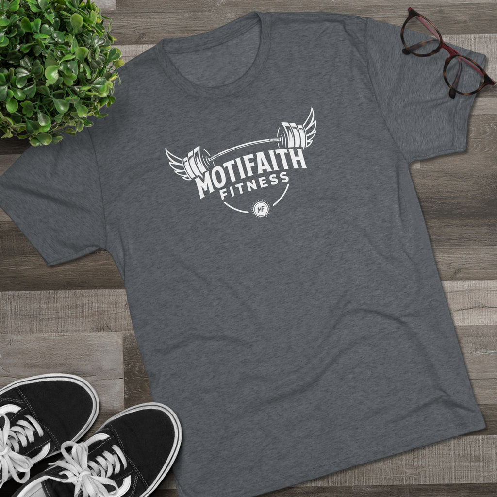 Motifaith Fitness T-Shirt — Barbell Wings Gym Tee
