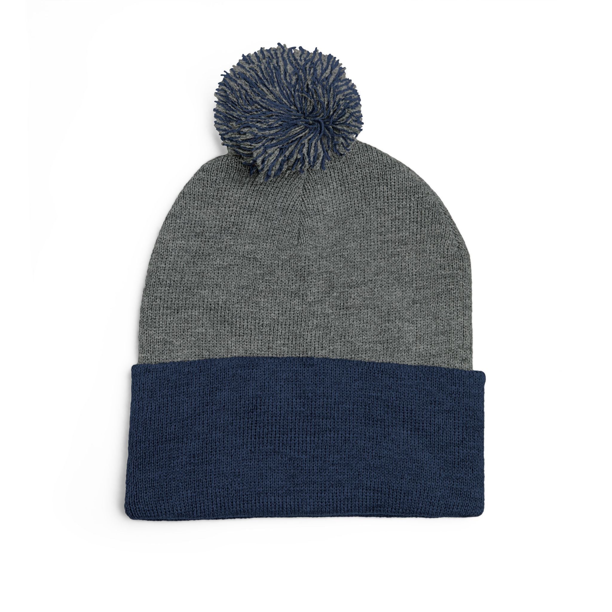 Embroidered Pom-Pom Beanie — Motifit Fitness Logo Cuffed Knit Hat