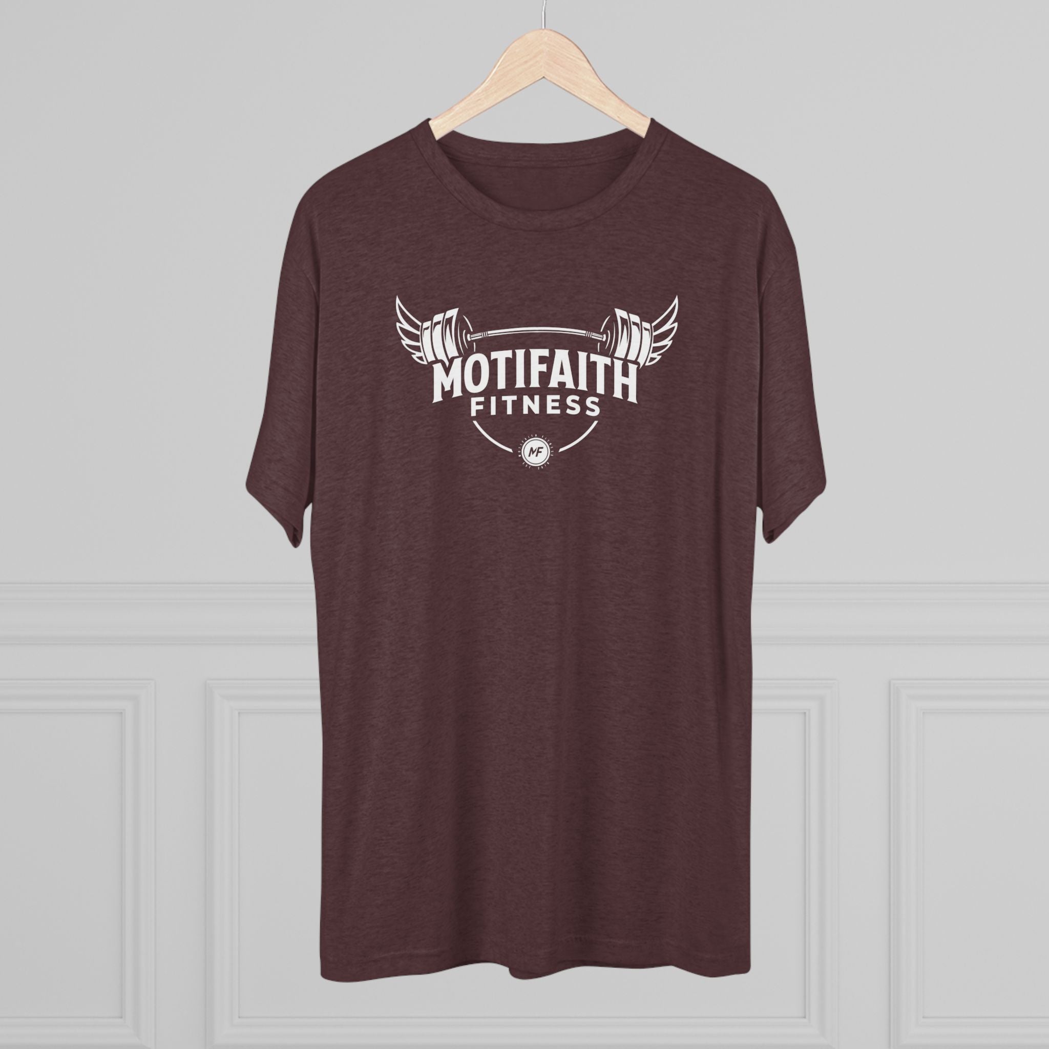 Motifaith Fitness T-Shirt — Barbell Wings Gym Tee