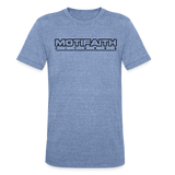 Motifaith "Sweat with purpose" Fitted Cotton/Poly T-Shirt - heather blue