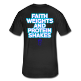 Fitted Cotton/Poly "Faithandweights" T-Shirt by Next Level - black