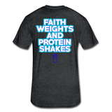 Fitted Cotton/Poly "Faithandweights" T-Shirt by Next Level - heather black