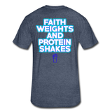 Fitted Cotton/Poly "Faithandweights" T-Shirt by Next Level - heather navy