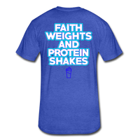 Fitted Cotton/Poly "Faithandweights" T-Shirt by Next Level - heather royal